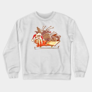 Santa and his sleigh full of lazy Reindeer Crewneck Sweatshirt